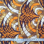 Afrikanischer Wax Print Stoff Baumwolle ORANGE CHRISTMAS TREE | Meterware