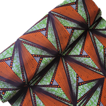 ORANGE GEOMETRIC Waxprint Stoff