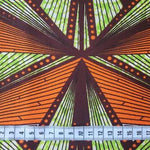ORANGE GEOMETRIC Waxprint Stoff