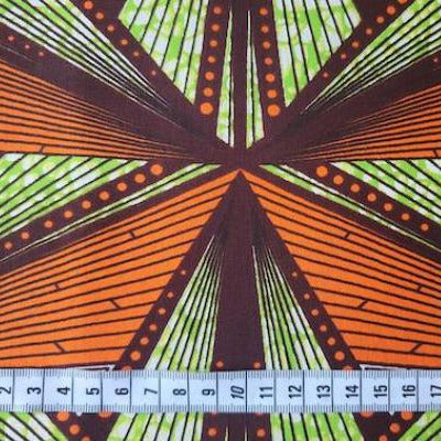 ORANGE GEOMETRIC Waxprint Stoff