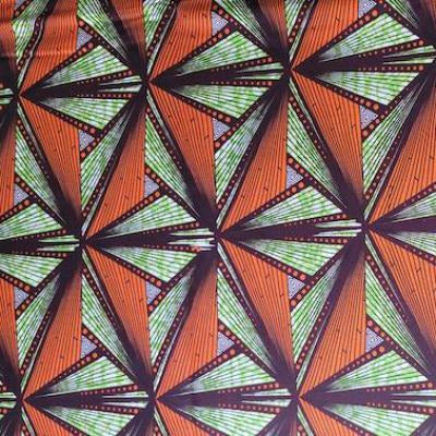 ORANGE GEOMETRIC Waxprint Stoff