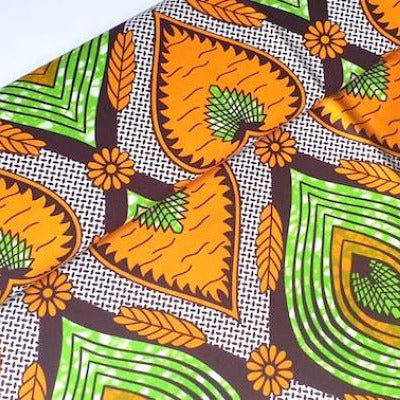 ORANGE HEART Waxprint Stoff