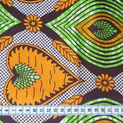 ORANGE HEART Waxprint Stoff