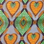 ORANGE HEART Waxprint Stoff