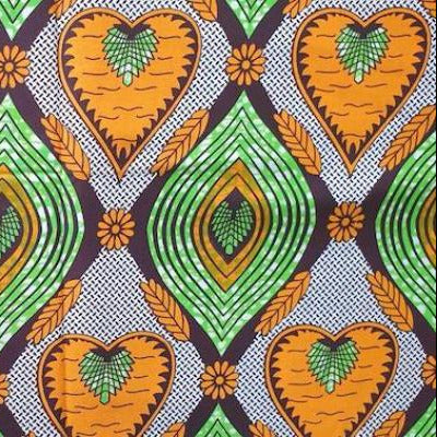 ORANGE HEART Waxprint Stoff