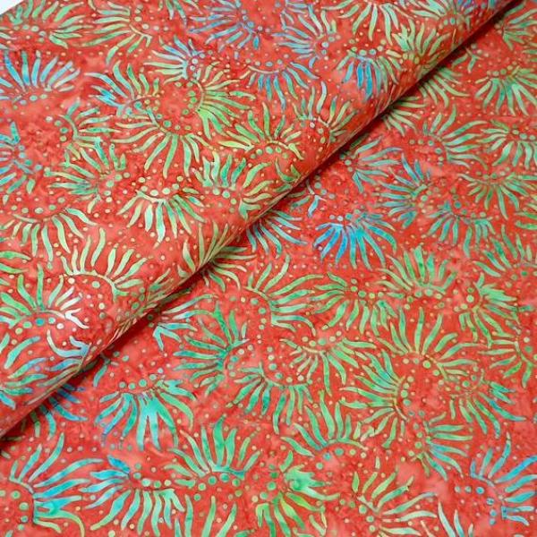 ORANGE TURQUOISE - Carmine - Batikstoff aus Indonesien