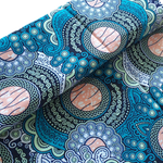 Afrikanischer Wax Print Stoff Baumwolle ORIENTAL PETROL | Meterware