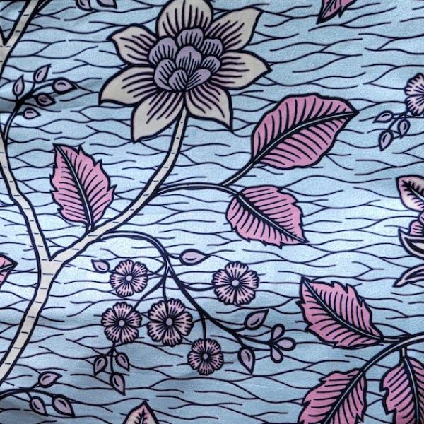 Wax Print Stoff Baumwolle pastell EMBELLISHED floral – Meterware afrikanisch Pastel Flowers EMBELLISHED