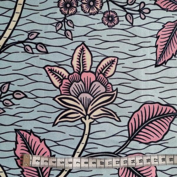 Wax Print Stoff Baumwolle pastell EMBELLISHED floral – Meterware afrikanisch Pastel Flowers EMBELLISHED