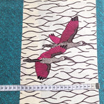 Wax Print Stoff Baumwolle türkis pink Vögel – Meterware afrikanisch Pink Bird