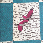 Wax Print Stoff Baumwolle türkis pink Vögel – Meterware afrikanisch Pink Bird