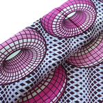 Afrikanischer Wax Print Stoff Baumwolle PINK DONUT | Meterware