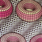 Afrikanischer Wax Print Stoff Baumwolle PINK DONUT | Meterware