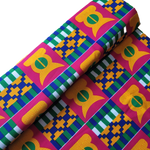PINK GEOMETRIC Afrikanischer-Kente-Stoff