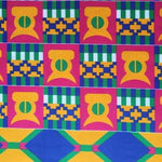 PINK GEOMETRIC Afrikanischer-Kente-Stoff