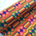 PINK GREEN CROSS Afrikanischer-Kente-Stoff