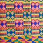 PINK GREEN CROSS Afrikanischer-Kente-Stoff