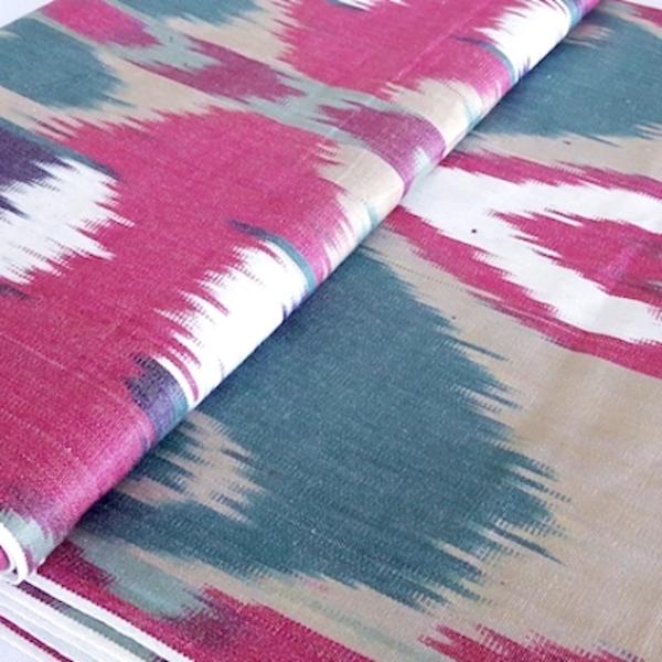 PINK HEART Usbekischer Ikat Stoff