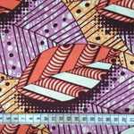 Afrikanischer Wax Print Stoff Baumwolle PINK LEAVES | Meterware