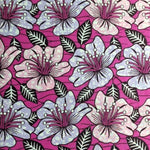 Wax Print Stoff Baumwolle lila pink floral Blumenmuster – Meterware afrikanisch Pink Retro Flowers