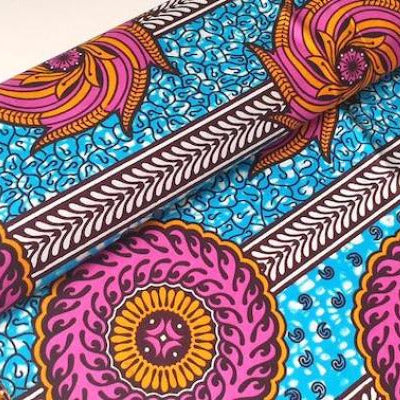 PINK ROLLER COASTER Waxprint Stoff