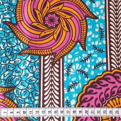 PINK ROLLER COASTER Waxprint Stoff