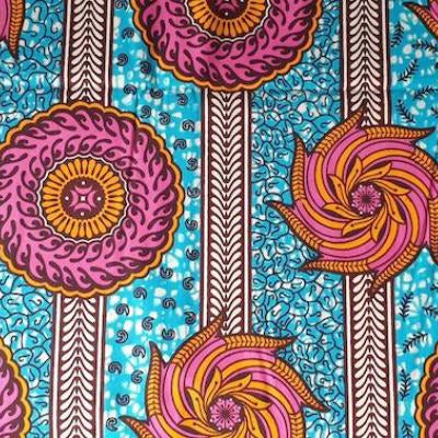 PINK ROLLER COASTER Waxprint Stoff