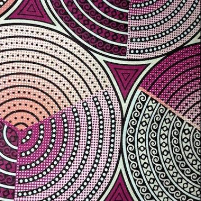 PINK SILVER CIRCLES Osikani Stoff