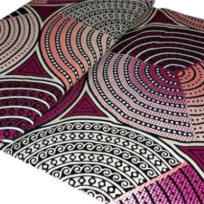 PINK SILVER CIRCLES Osikani Stoff