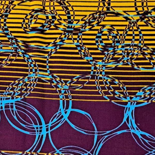 Afrikanischer Wax Print Stoff Baumwolle PURPLE BUBBLES | Meterware