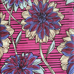 Wax Print Stoff Baumwolle pink lila floral Blumenmuster – Meterware afrikanisch Purple Dahlias