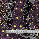 PURPLE DANCING SPIRIT Aborigines Stoff aus Australien