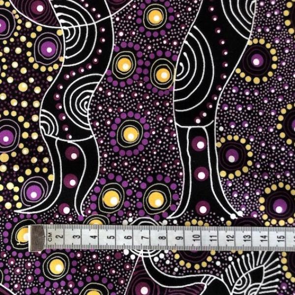 PURPLE DANCING SPIRIT Aborigines Stoff aus Australien