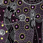 PURPLE DANCING SPIRIT Aborigines Stoff aus Australien
