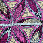 Wax Print Stoff Baumwolle lila floral Blumenmuster – Meterware afrikanisch Purple Flowers