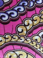 Wax Print Stoff Baumwolle lila gold Perlenkette – Meterware afrikanisch Purple Gold Pearl Necklace