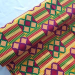 PURPLE GREEN CROSS Afrikanischer-Kente-Stoff