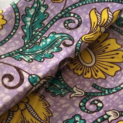 PURPLE YELLOW FLOWER Osikani Stoff