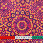 Südafrikanischer Shweshwe Stoff Pink Yellow Ornament von Da Gama Textiles