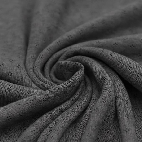 Pointoille Feinstrickjersey Baumwolle Dunkelgrau Melange