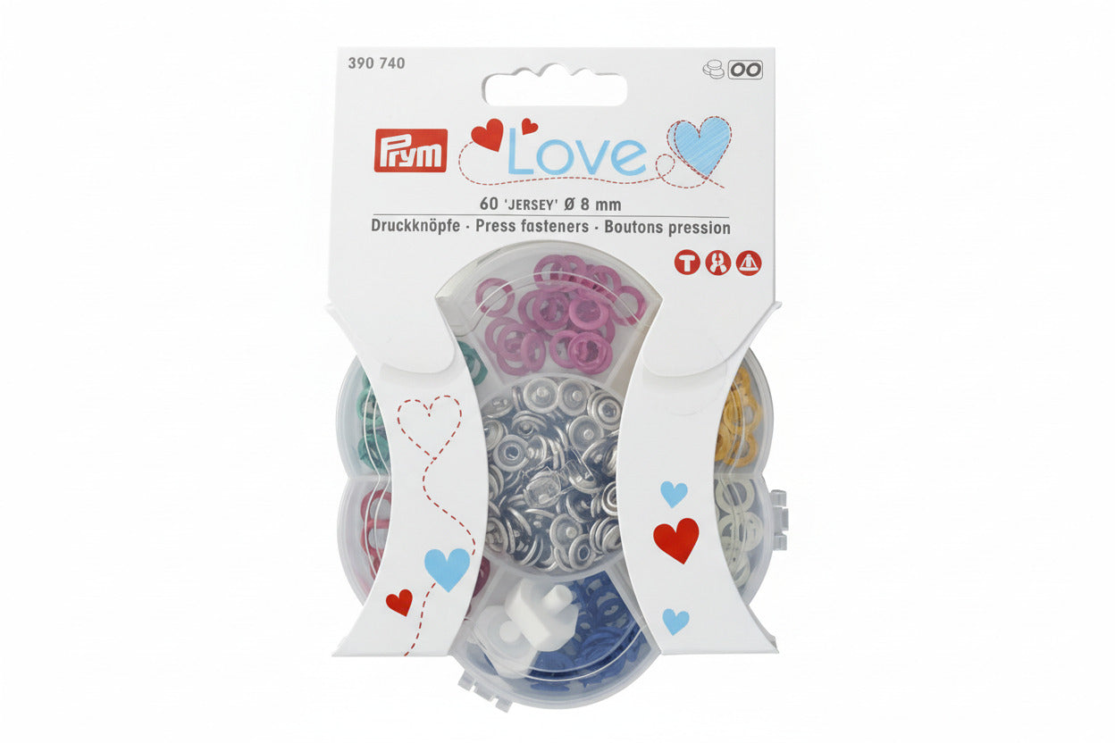 Prym Love Druckknöpfe "Jersey" Bunt - Ø 8 mm - 60 Stück