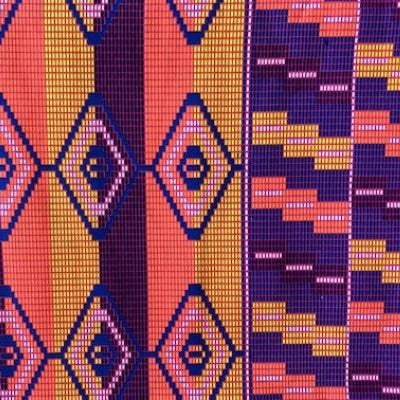 RAINBOW-MOSAIC-Afrikanischer-Kente-Stoff