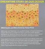 RED WILD SEED & WATERHOLE Aborigines Stoff aus Australien