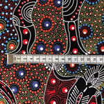 RED DANCING SPIRIT Aborigines Stoff aus Australien
