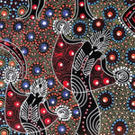 RED DANCING SPIRIT Aborigines Stoff aus Australien