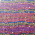 RED GATHERING BY THE CREEK Aborigines Stoff aus Australien