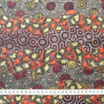 RED WILD SEED & WATERHOLE Aborigines Stoff aus Australien