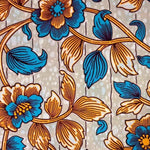 Afrikanischer Wax Print Stoff Baumwolle ROMANTIC BLUE FLOWERS | Meterware