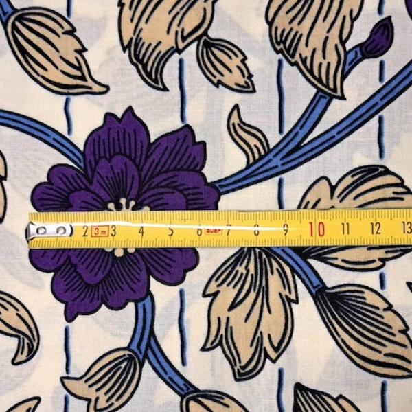 Afrikanischer Wax Print Stoff Baumwolle ROMANTIC FLOWERS | Meterware