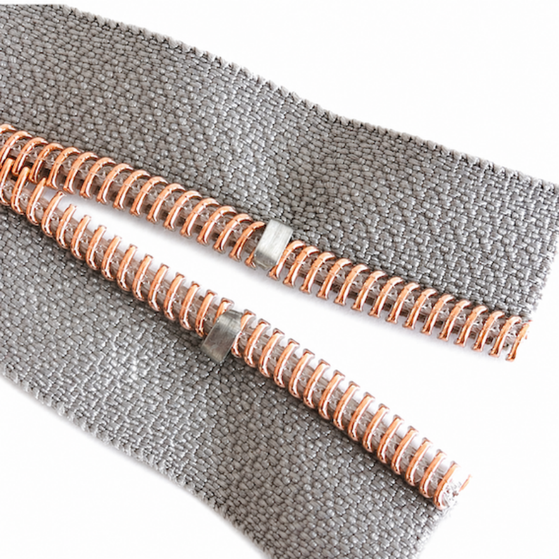 Stopper für Reissverschluss mit 4 mm Raupe – Silber, 10 Stück